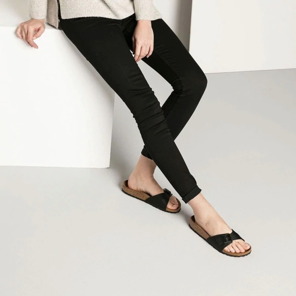 Birkenstock Madrid Birko-flor Black 36 NWT